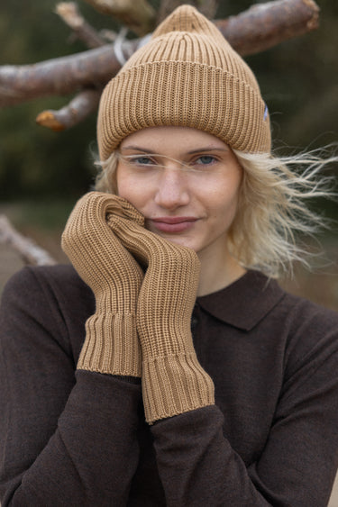 Nonna 100% Merino Mittens Beige