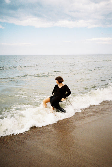 Mare 100% Linen Long Dress Black