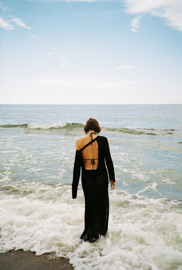 Mare 100% Linen Long Dress Black
