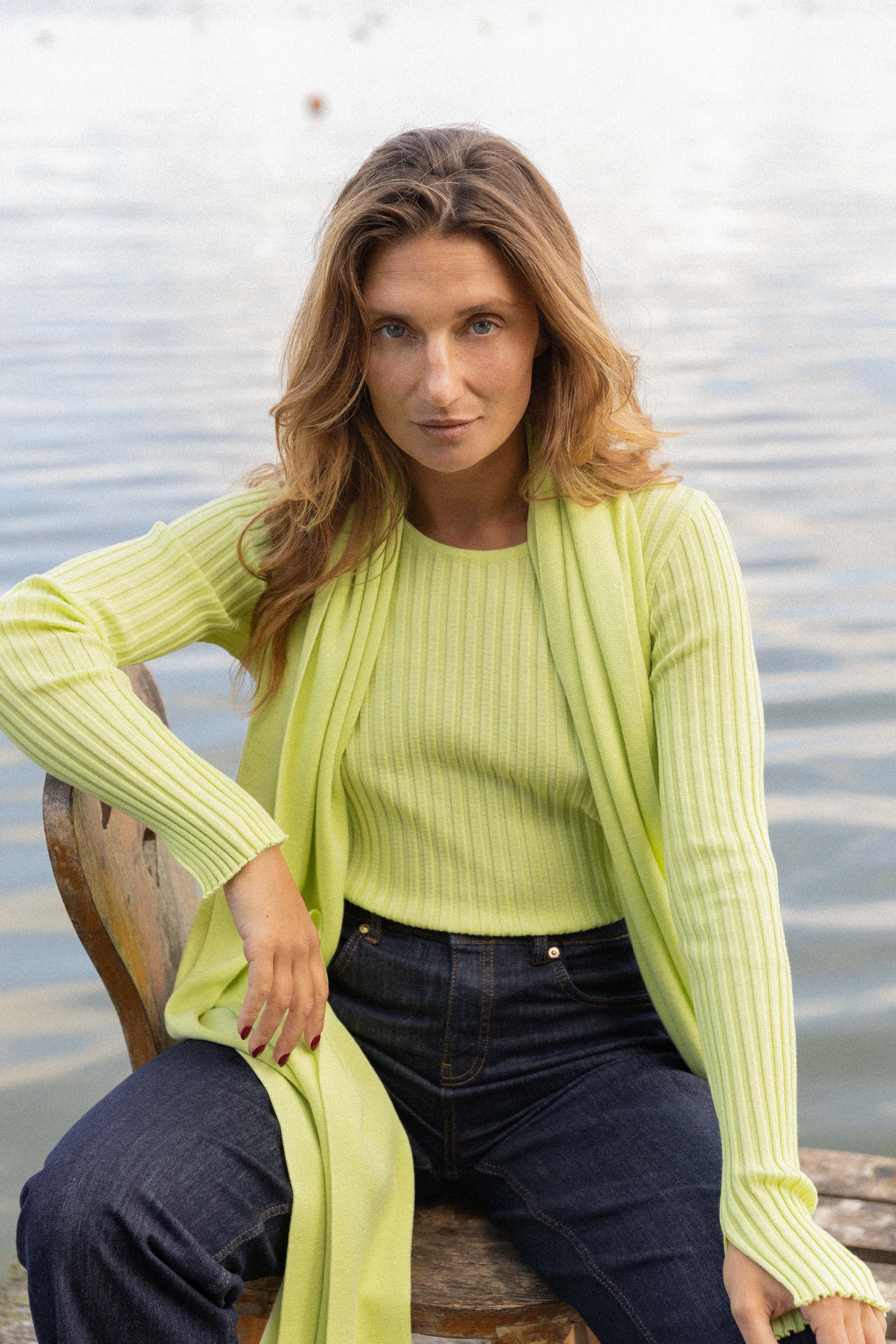 Brera 100% Merino Long-sleeve Top Limone *NEW IN*