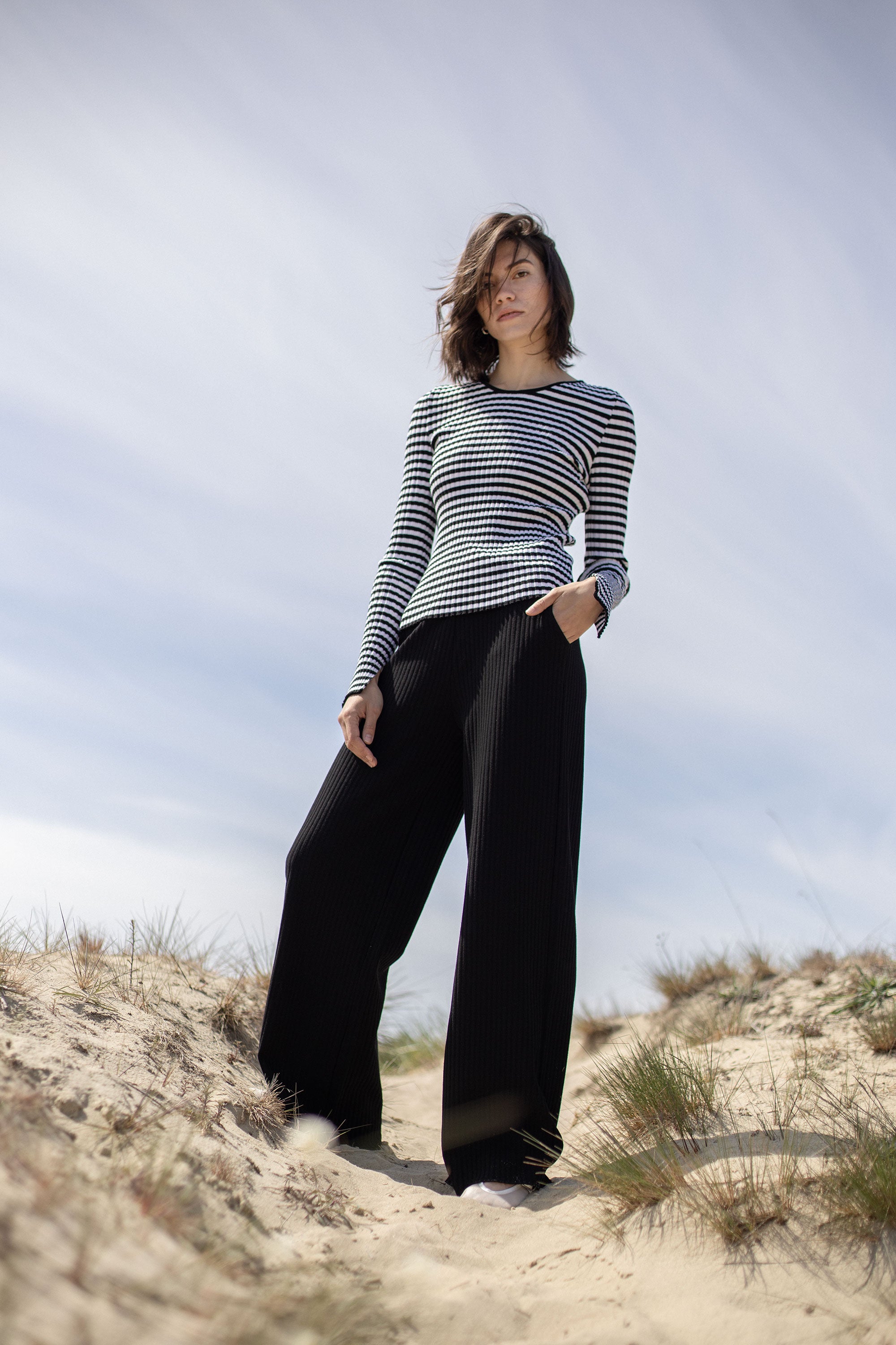 Vera Ribbed Pants Black