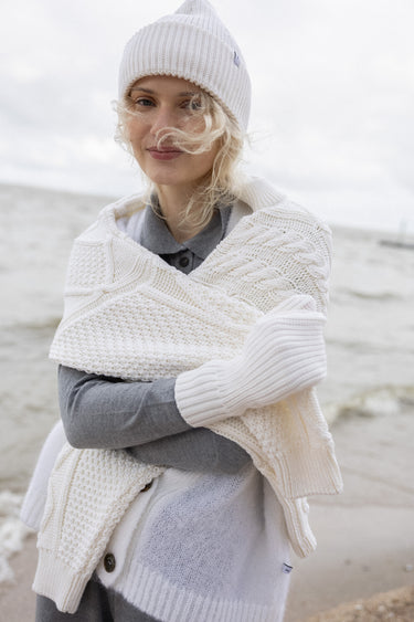 Nonna 100% Merino Mittens White