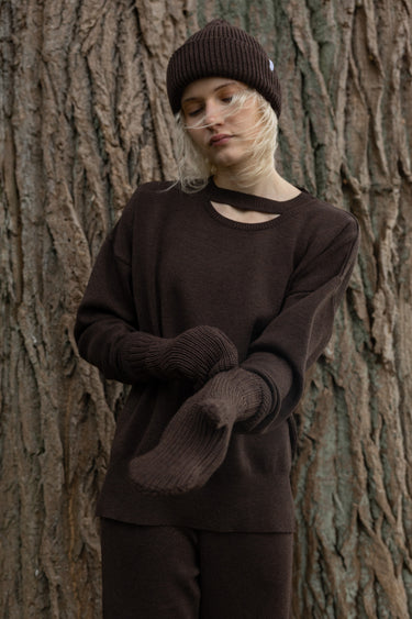 Nonna 100% Merino Mittens Chocolate