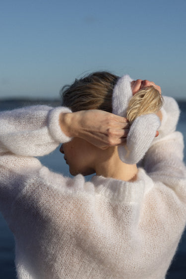 Melody Mohair Scrunchie White