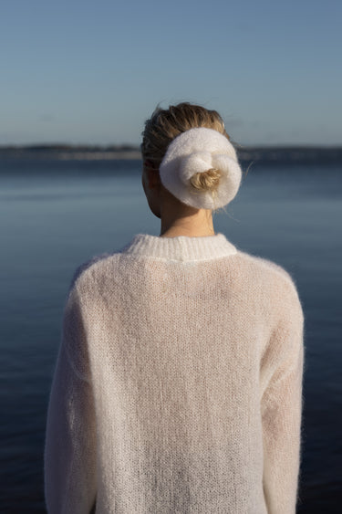 Melody Mohair Scrunchie White
