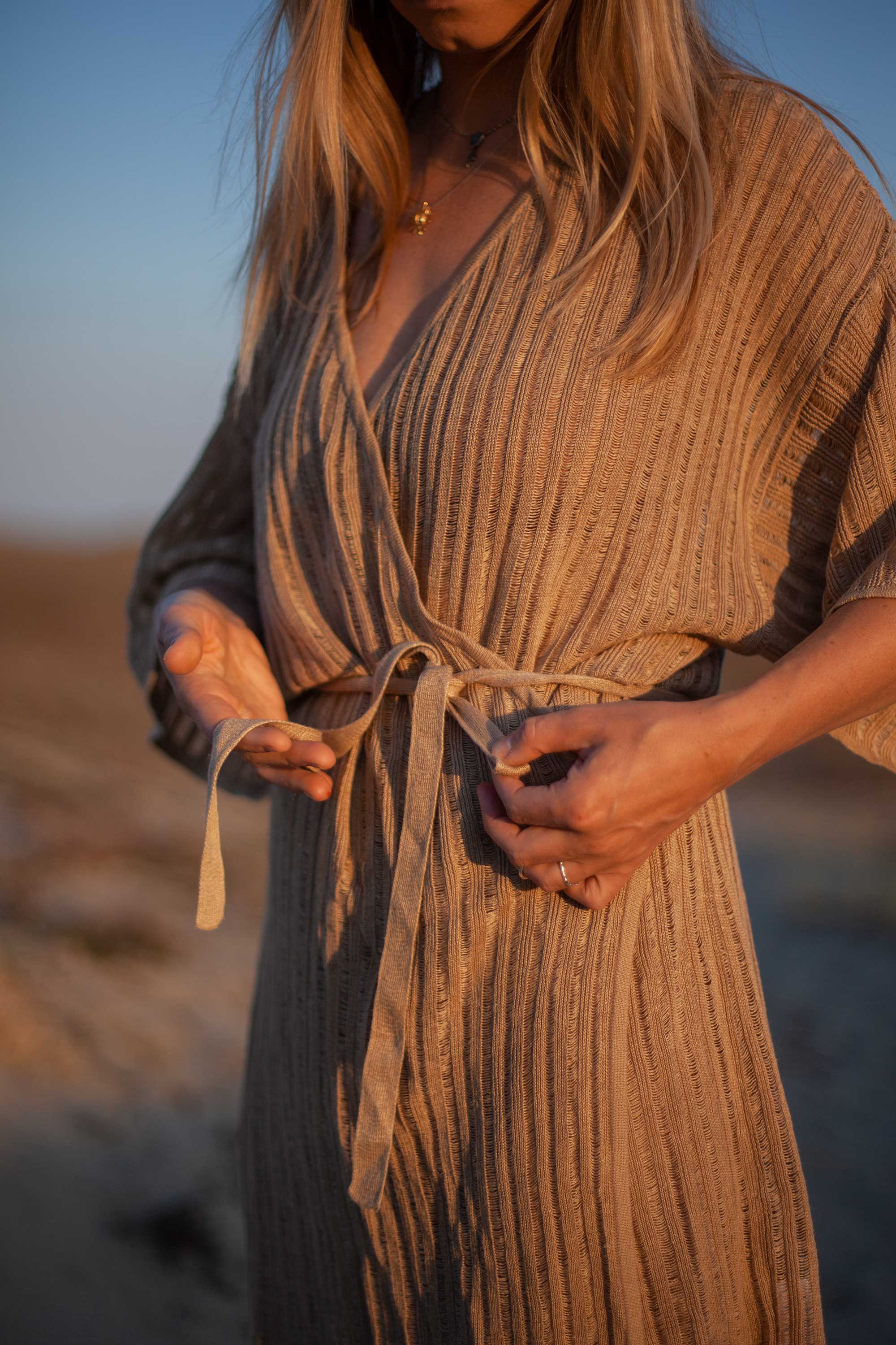 Sole 100% Linen Beach Dress Sand