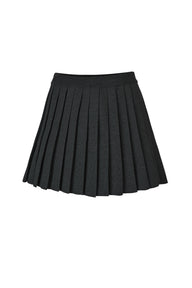 Piccolo Pleated 100% Merino Mini Skirt Black