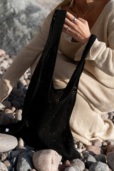 Mare 100% Linen Summer Bag Black