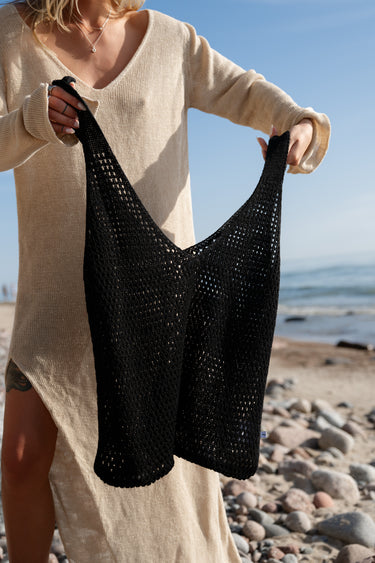 Mare 100% Linen Summer Bag Black