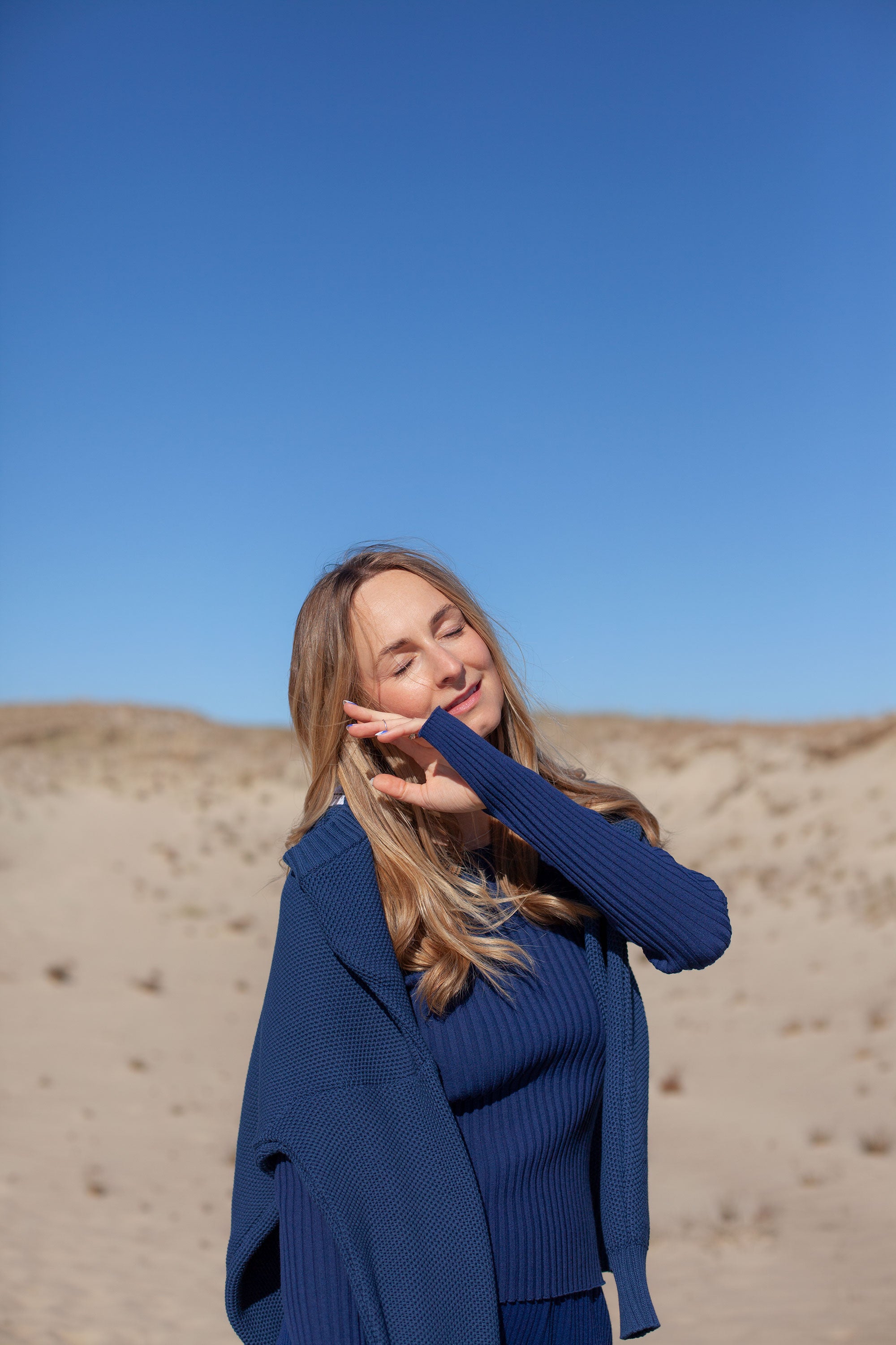 Brera Ribbed Long-Sleeve Top Navy