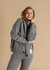 Via 100% Merino Scarf and Gloves set Light Grey