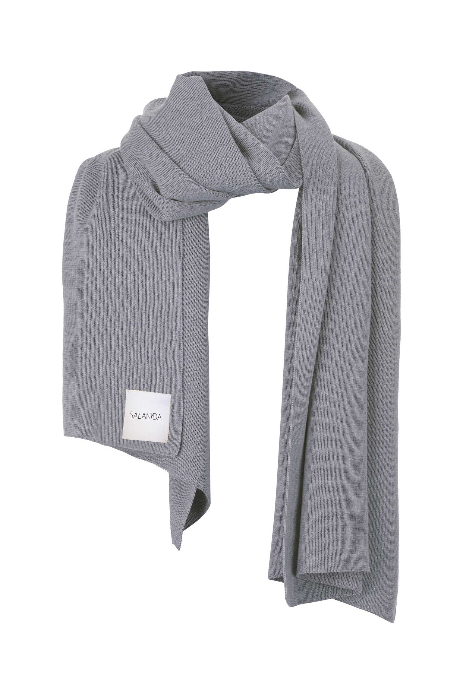 Via 100% Merino Scarf Light Grey